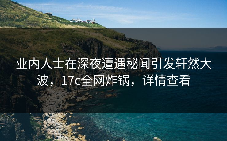 业内人士在深夜遭遇秘闻引发轩然大波，17c全网炸锅，详情查看